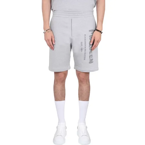 Bermuda-Shorts mit Graffiti-Logo-Print , Herren, Größe: L - alexander mcqueen - Modalova