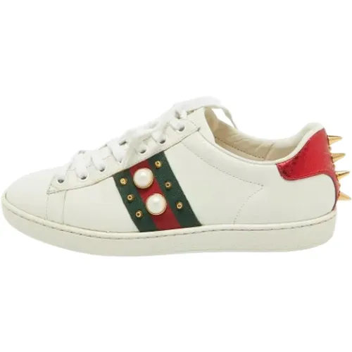 Pre-owned Leather sneakers , female, Sizes: 2 UK - Gucci Vintage - Modalova