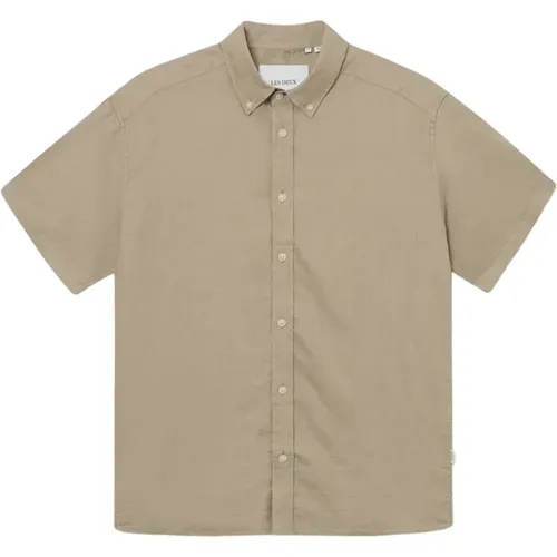 Linen Short Sleeve Shirt , male, Sizes: S, M, XL, L - Les Deux - Modalova
