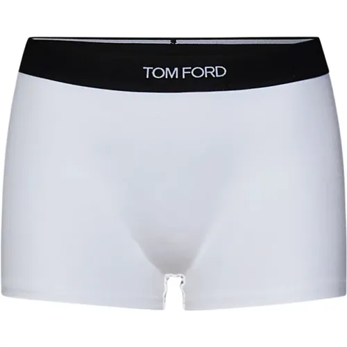 Weiße Boxershorts mit geripptem Bund , Damen, Größe: M - Tom Ford - Modalova