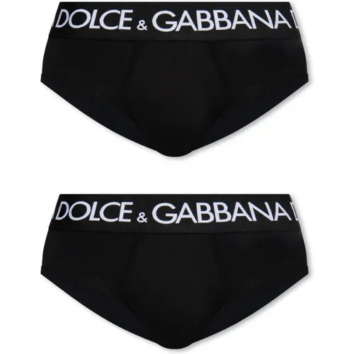Logo-Slips 2er-Pack , Herren, Größe: M - Dolce & Gabbana - Modalova