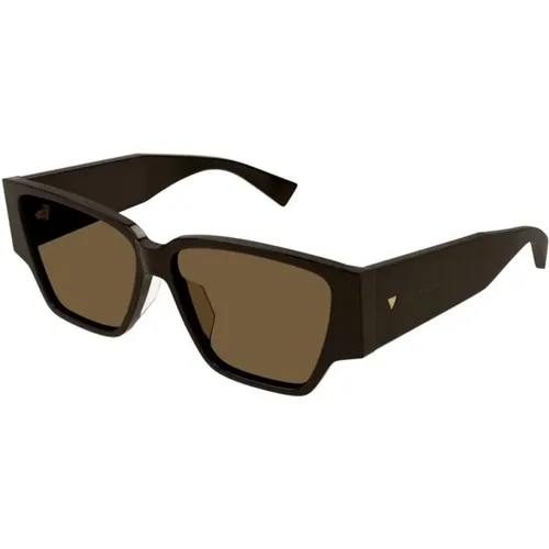 Braune Sonnenbrille mit braunen Gläsern - Bottega Veneta - Modalova