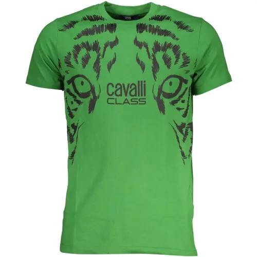 Druck Logo Kurzarm Tee , Herren, Größe: XL - Cavalli Class - Modalova