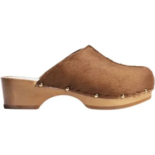 Holz und Leder Clogs mit Absätzen , Damen, Größe: 37 EU - Youyou - Modalova