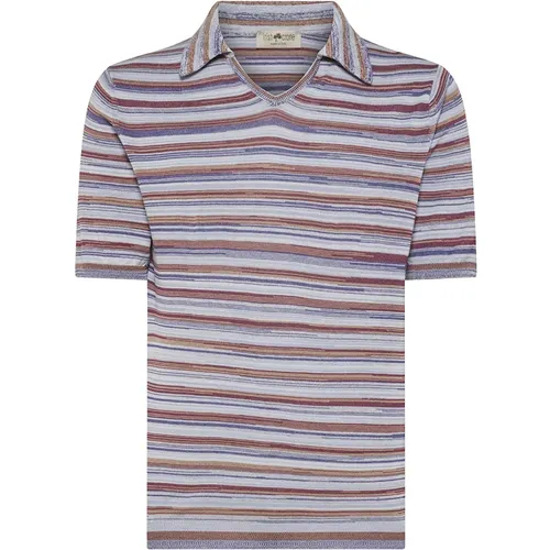 Gestreiftes Baumwollpolo Mehrfarbiges T-Shirt , Herren, Größe: XL - Irish Crone - Modalova