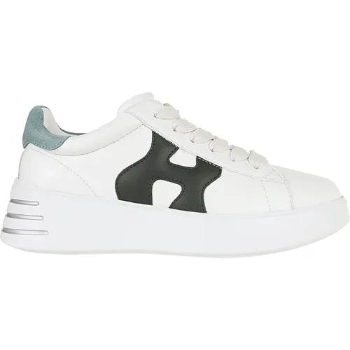 Leather Sneakers with Wavy Detail , female, Sizes: 7 UK, 3 1/2 UK, 5 UK, 5 1/2 UK, 2 UK, 8 UK, 3 UK, 6 UK - Hogan - Modalova