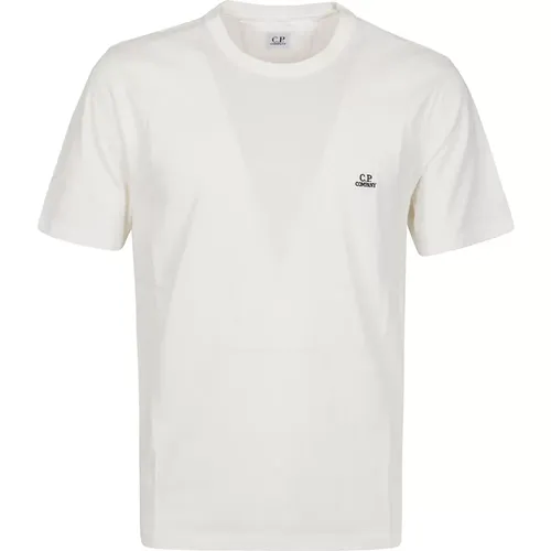 Logo Jersey T-Shirt in Weiß,Logo Jersey T-Shirt in Drizzle Grey,T-Shirts,Logo Jersey T-Shirt Total Eclipse - C.P. Company - Modalova
