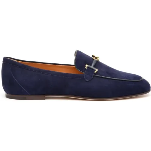 Suede Loafer Leather Sole , female, Sizes: 4 UK, 4 1/2 UK - TOD'S - Modalova