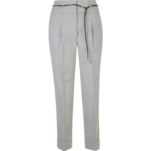 Grey Trousers Aw24 Womens Clothing , female, Sizes: L, 2XS - PESERICO - Modalova