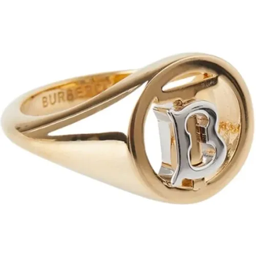 Luxuriöser Goldener Logo-Ausschnitt Siegelring , Damen, Größe: S - Burberry - Modalova