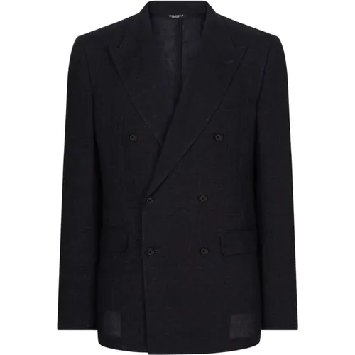 Double-Breasted Navy Blue Jacket , male, Sizes: M, XL, L - Dolce & Gabbana - Modalova