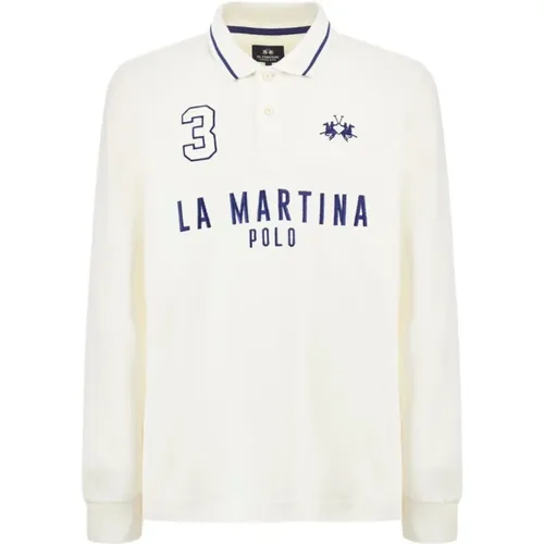 Langarm Polo Shirt mit Logo Blau , Herren, Größe: L - LA MARTINA - Modalova