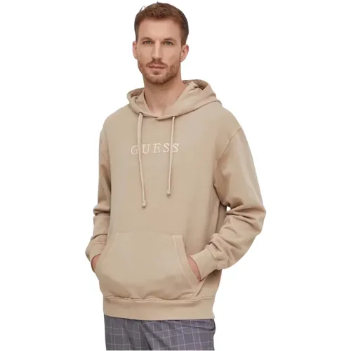 Baumwoll Kapuzenpullover - , Herren, Größe: L - Guess - Modalova