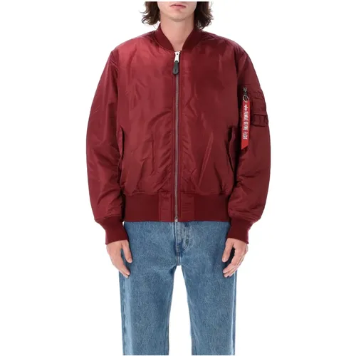 Burgundy Ma-1 Bomber Jacket Outerwear , male, Sizes: L, S, M - alpha industries - Modalova