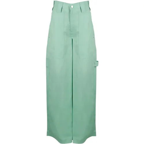 Fluid Twill Linen Trousers , female, Sizes: XS - Stella Mccartney - Modalova