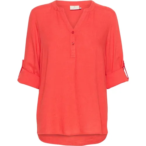 Simple Blouse Top T-Shirt Cayenne , female, Sizes: 3XL, L, XL, 2XL, XS, M, S - Kaffe - Modalova