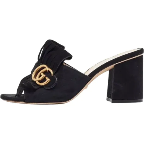 Pre-owned Suede sandals , female, Sizes: 4 1/2 UK - Gucci Vintage - Modalova