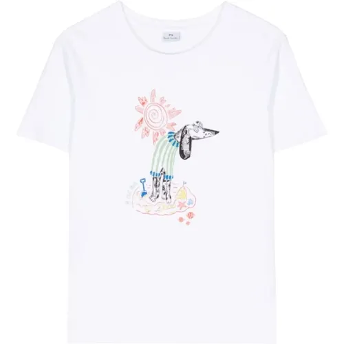 Illustrationsstil Print Crew Neck T-shirt , Damen, Größe: XL - Paul Smith - Modalova