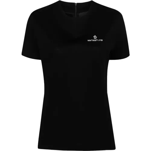 Logo T-shirt Cotton Crew Neck , female, Sizes: S - Moncler - Modalova
