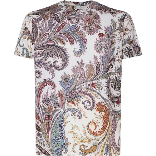 Patterned Cotton T-shirt Short Sleeves , male, Sizes: 2XL, XL - ETRO - Modalova