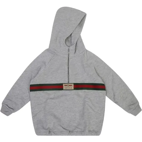 Kinder Grauer Baumwoll-Jersey Hoodie - Gucci - Modalova