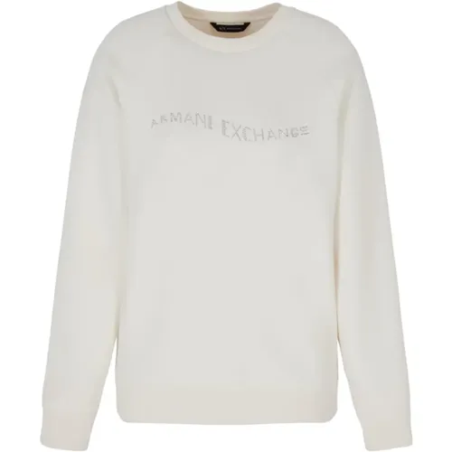 Weiße Sweater mit Frontlogo-Detail - Armani Exchange - Modalova