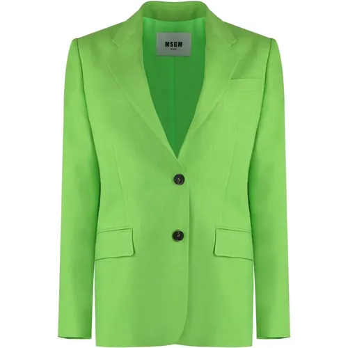 Klassischer Blazer mit Reverskragen - MSGM - Modalova