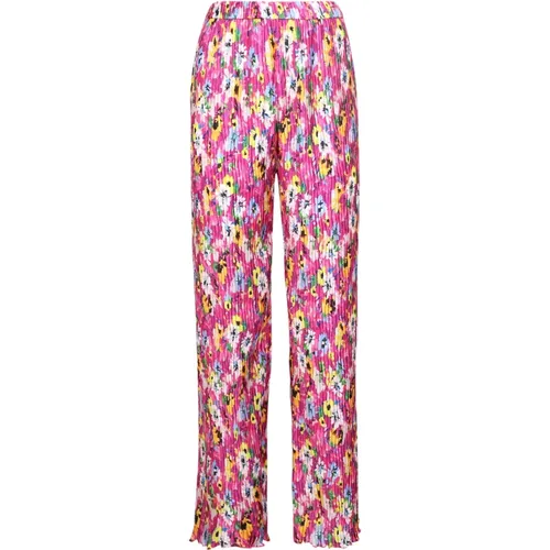 Floral-print wide Trousers , female, Sizes: 2XS - Msgm - Modalova