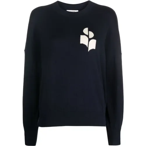 Intarsia-Logo Pullover Lange Ärmel , Damen, Größe: M - Isabel Marant Étoile - Modalova