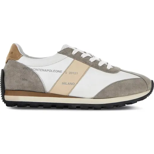 Weiße Sneakers im Vintage-Stil , Damen, Größe: 36 1/2 EU - Hogan - Modalova