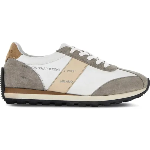 Weiße Sneakers im Vintage-Stil , Damen, Größe: 39 1/2 EU - Hogan - Modalova