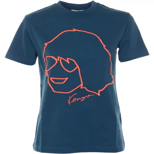 Graphic Print Crewneck T-shirt , female, Sizes: XS - Kenzo - Modalova