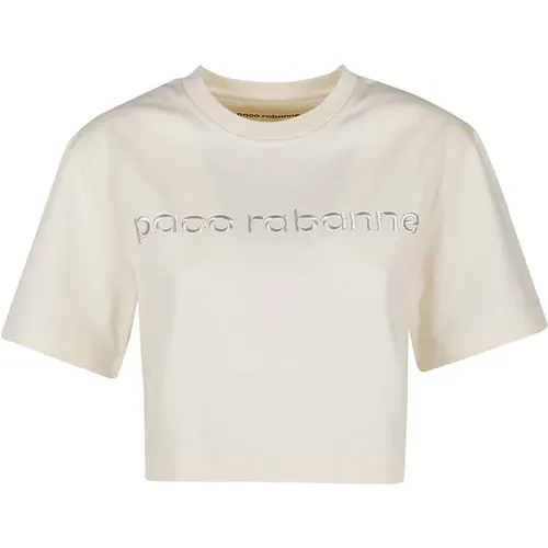 Elevate Your Wardrobe with Nude T-Shirt , female, Sizes: XS, L, S, M - Paco Rabanne - Modalova