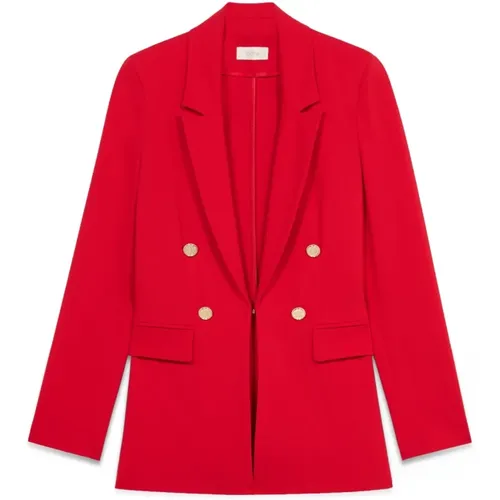 Milano Rib Blazer mit Wappenknöpfen , Damen, Größe: L - Oltre - Modalova