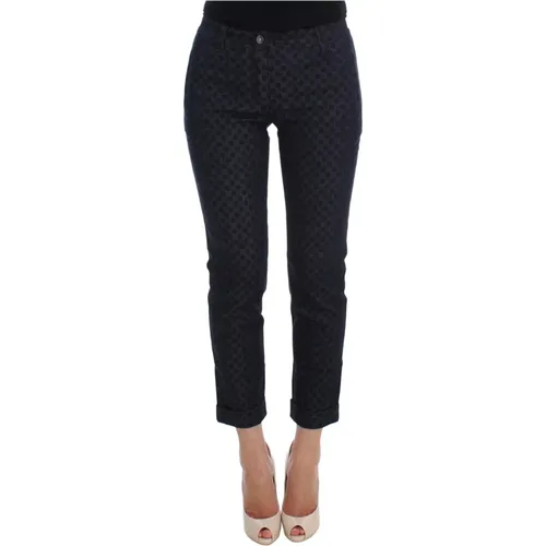 Gepunktete Slim Capris Jeans , Damen, Größe: 3XS - Dolce & Gabbana - Modalova