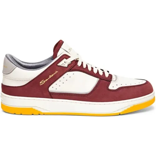 Italienische Ledersneakers , Herren, Größe: 43 EU - Santoni - Modalova