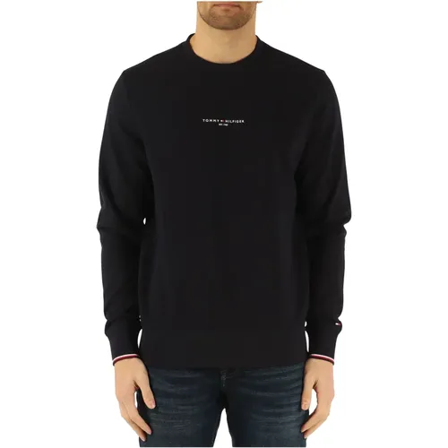 Logo Sweatshirt in Brushed Cotton , male, Sizes: S, M, L - Tommy Hilfiger - Modalova