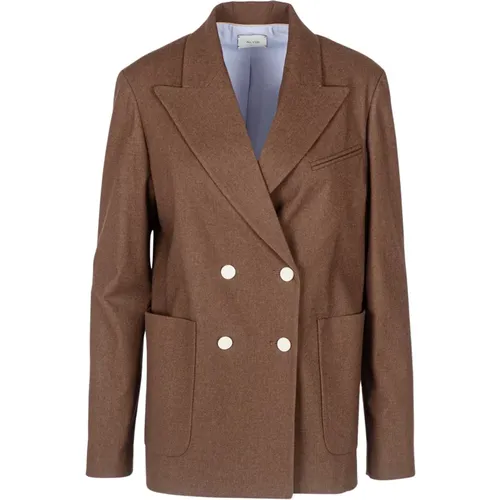 Double-breasted wool blazer , female, Sizes: L - Alysi - Modalova