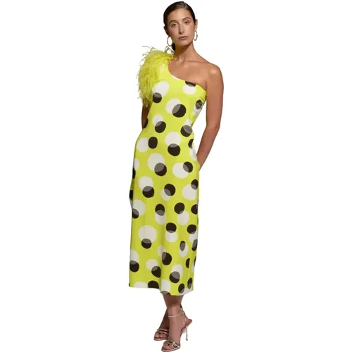 Polka Dot Feather Dress , female, Sizes: 2XL, L, S - Moskada - Modalova