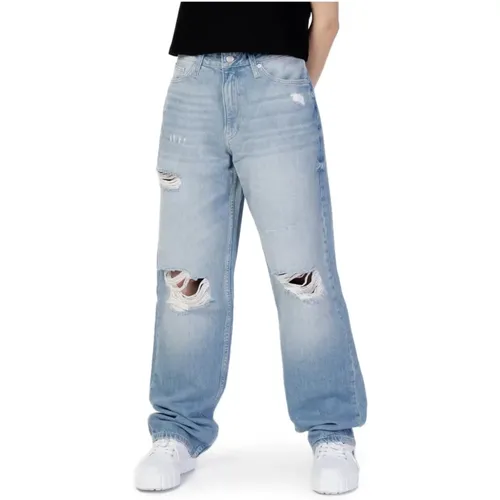 Blaue Jeans mit Abgenutztem Effekt , Damen, Größe: W30 - Calvin Klein Jeans - Modalova
