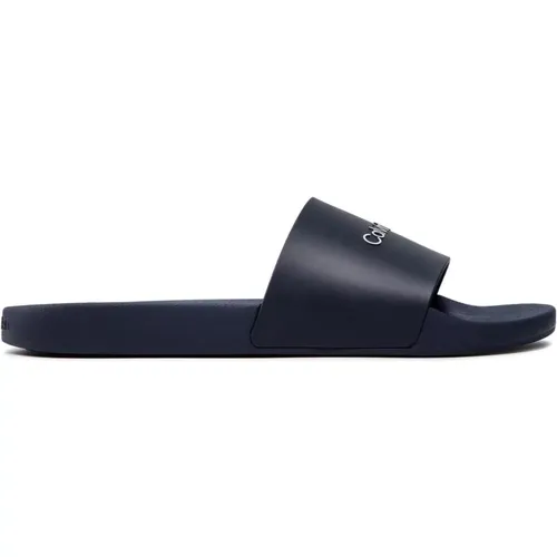 Gummipool-Slide-Sandalen , Herren, Größe: 42 EU - Calvin Klein - Modalova