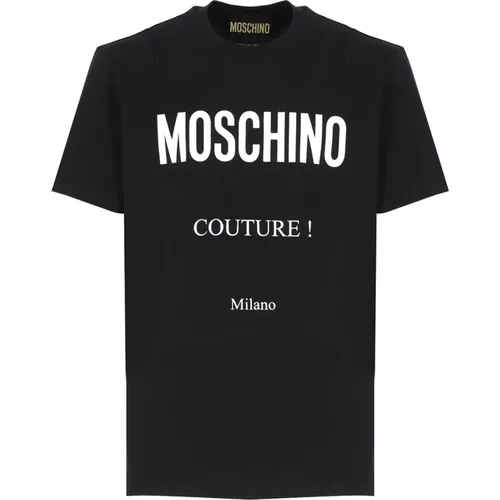 Cotton T-shirt with Logo , male, Sizes: S - Moschino - Modalova