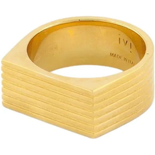 Aurelia Signet Ring /Wide Season 6 Gold-Plated , female, Sizes: 52 MM, 56 MM, 58 MM, 49 MM - IVI - Modalova