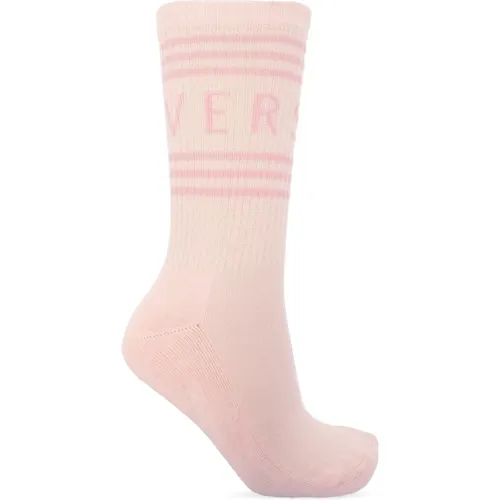 Socken mit Logo , Damen, Größe: L - Versace - Modalova