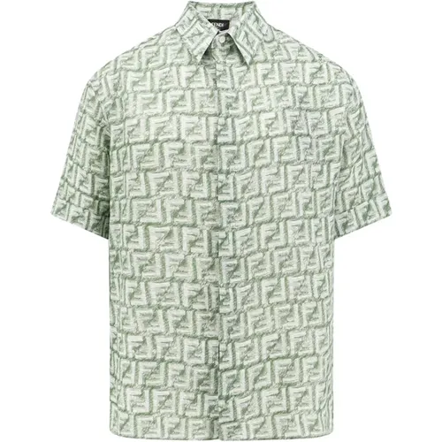 Men's Clothing Shirts Green Ss24 , male, Sizes: M, L - Fendi - Modalova