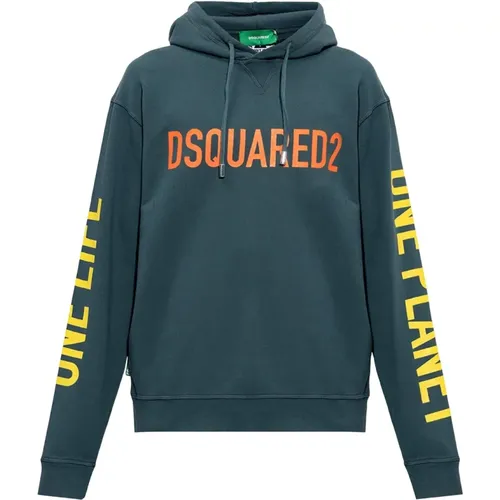 GR? Adjustable Hoodie from One Life One Planet Collection , male, Sizes: XL, S - Dsquared2 - Modalova