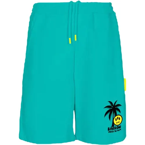 Upgrade Your Casual Wardrobe with 923 Verde Smeraldo/Smaragdgrønne Sweatshorts , male, Sizes: L, M - Barrow - Modalova