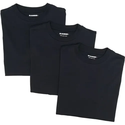 Blauer Logo-Patch T-Shirt Pack , Herren, Größe: M - Jil Sander - Modalova
