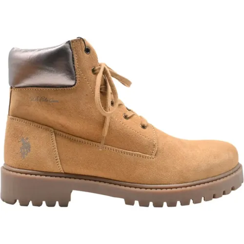 Suede Boots , female, Sizes: 3 UK - U.s. Polo Assn. - Modalova