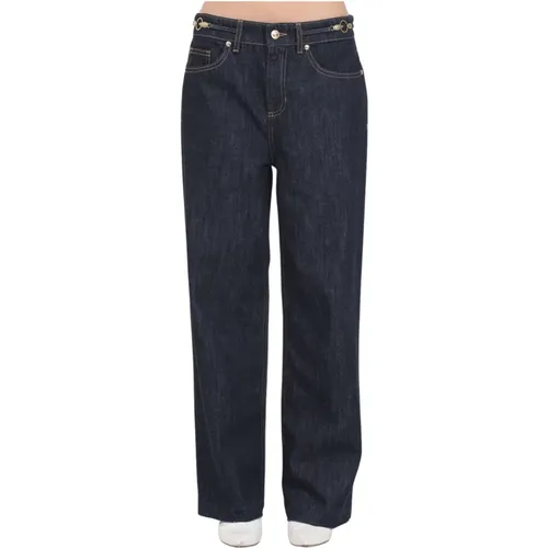 Dunkelblaue High-Waisted Jeans aus Denim , Damen, Größe: W28 - Just Cavalli - Modalova